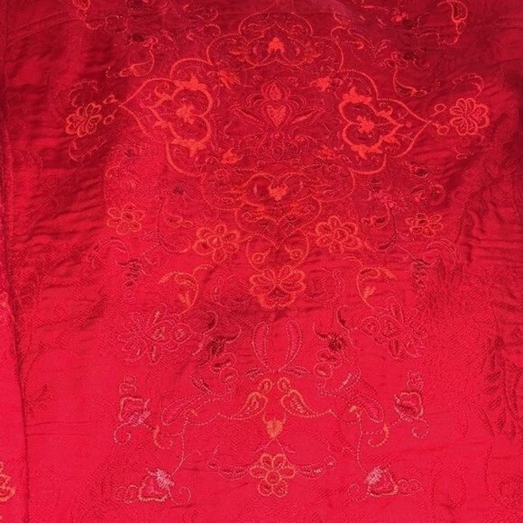 Coldwater Creek Red Embroidered Button-Front Jacket Womens Size 20 Cotton/Polyes - Picture 11 of 14